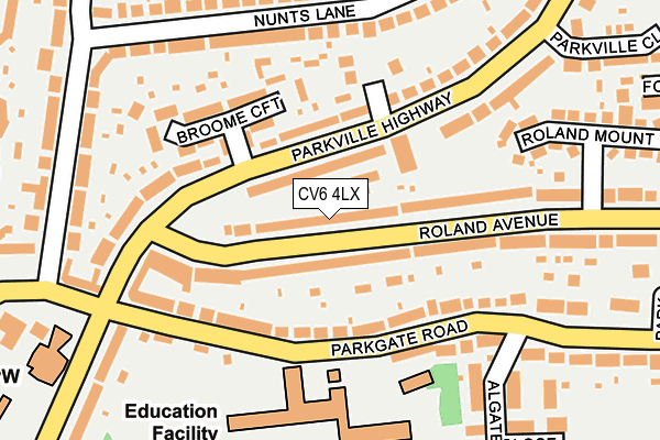CV6 4LX map - OS OpenMap – Local (Ordnance Survey)