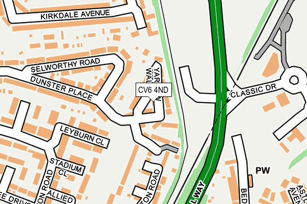 CV6 4ND map - OS OpenMap – Local (Ordnance Survey)