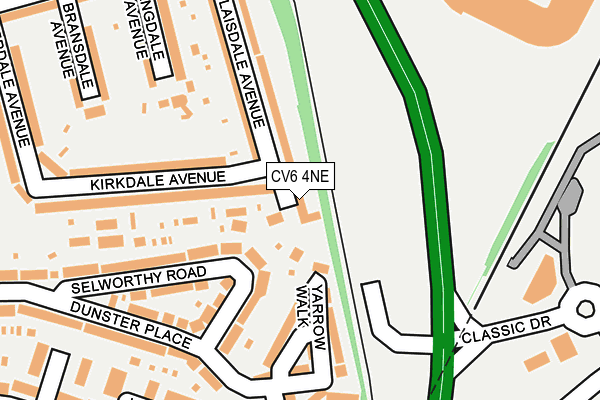 CV6 4NE map - OS OpenMap – Local (Ordnance Survey)