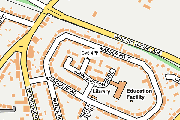 CV6 4PF map - OS OpenMap – Local (Ordnance Survey)