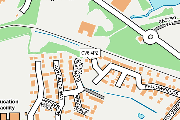 CV6 4PZ map - OS OpenMap – Local (Ordnance Survey)