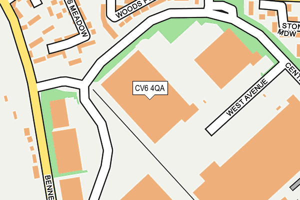 CV6 4QA map - OS OpenMap – Local (Ordnance Survey)