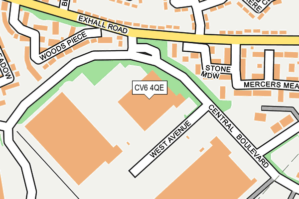 CV6 4QE map - OS OpenMap – Local (Ordnance Survey)