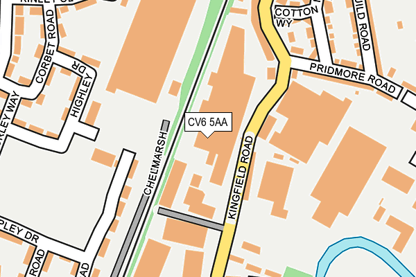 CV6 5AA map - OS OpenMap – Local (Ordnance Survey)