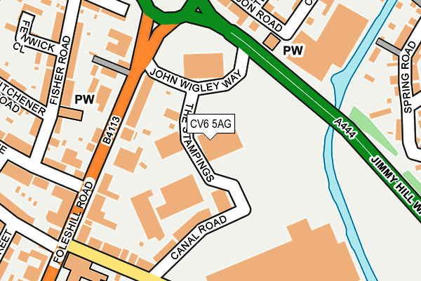 CV6 5AG map - OS OpenMap – Local (Ordnance Survey)