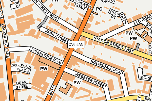 CV6 5AN map - OS OpenMap – Local (Ordnance Survey)