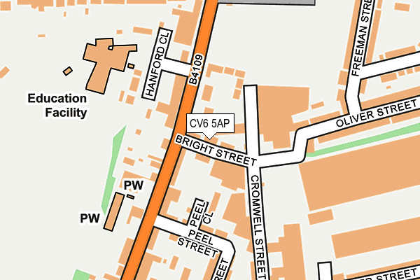 CV6 5AP map - OS OpenMap – Local (Ordnance Survey)