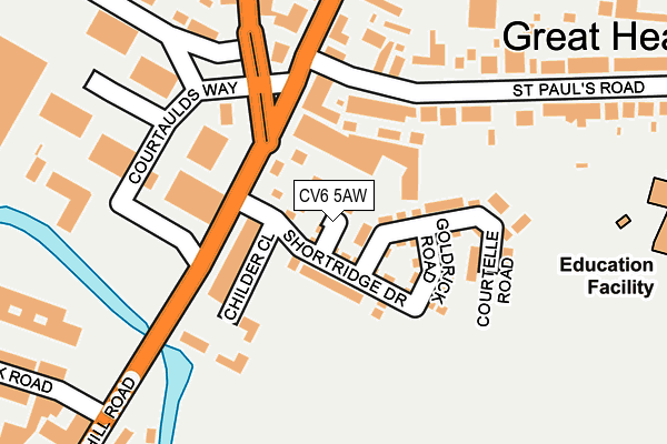 CV6 5AW map - OS OpenMap – Local (Ordnance Survey)