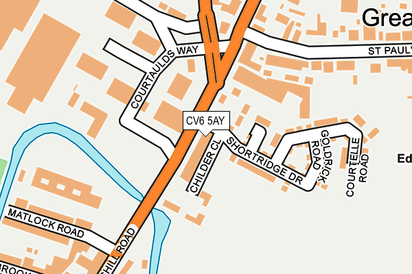 CV6 5AY map - OS OpenMap – Local (Ordnance Survey)