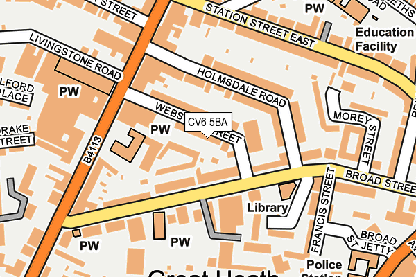 CV6 5BA map - OS OpenMap – Local (Ordnance Survey)