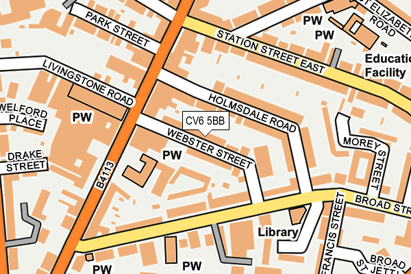 CV6 5BB map - OS OpenMap – Local (Ordnance Survey)