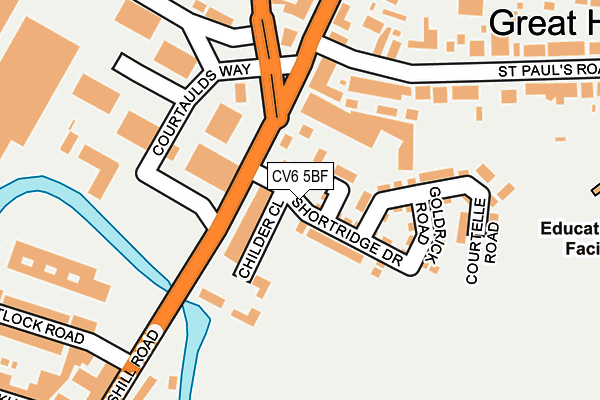 CV6 5BF map - OS OpenMap – Local (Ordnance Survey)