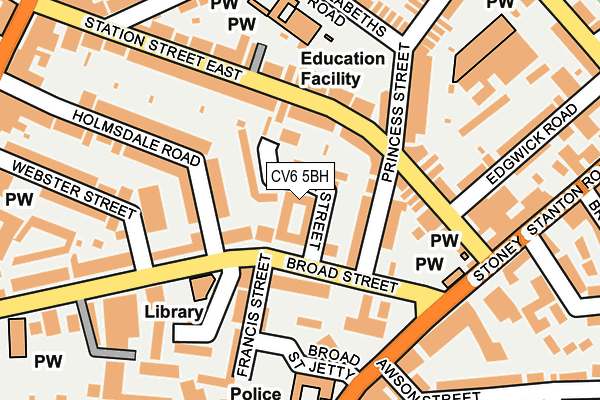 CV6 5BH map - OS OpenMap – Local (Ordnance Survey)