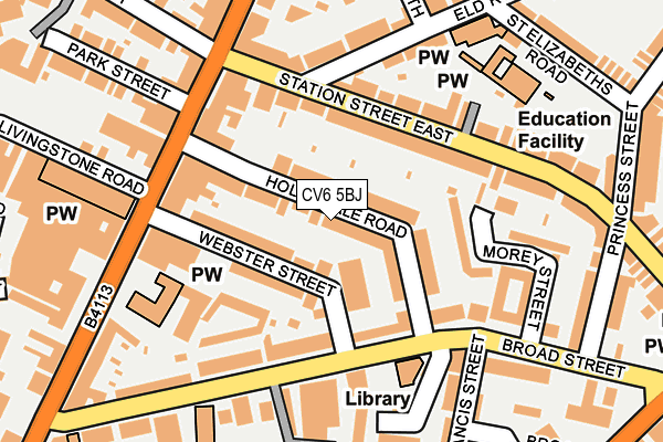 CV6 5BJ map - OS OpenMap – Local (Ordnance Survey)