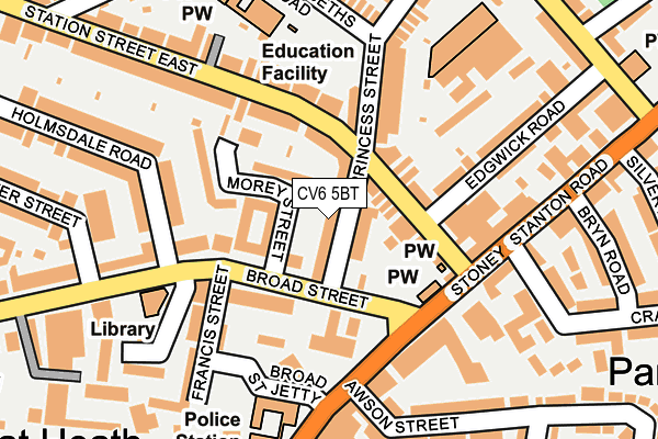 CV6 5BT map - OS OpenMap – Local (Ordnance Survey)