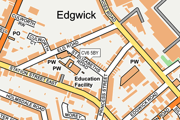 CV6 5BY map - OS OpenMap – Local (Ordnance Survey)