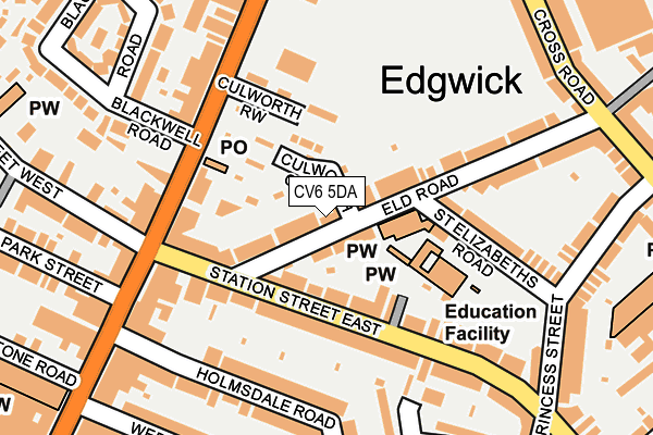 CV6 5DA map - OS OpenMap – Local (Ordnance Survey)