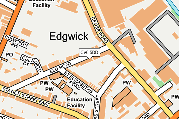 CV6 5DD map - OS OpenMap – Local (Ordnance Survey)