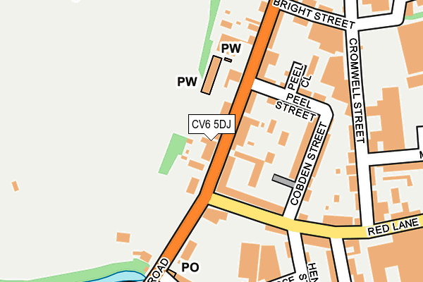 CV6 5DJ map - OS OpenMap – Local (Ordnance Survey)