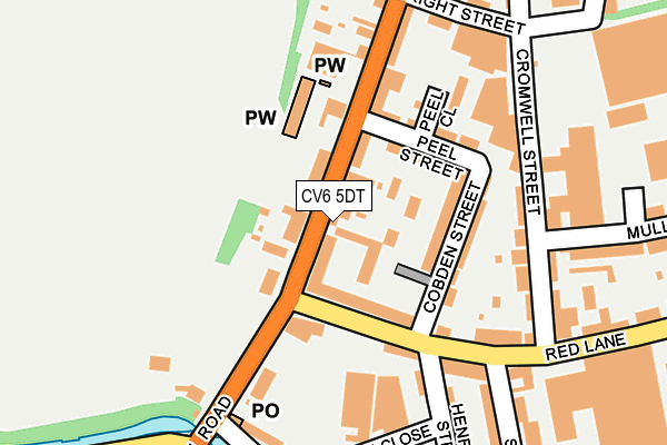CV6 5DT map - OS OpenMap – Local (Ordnance Survey)