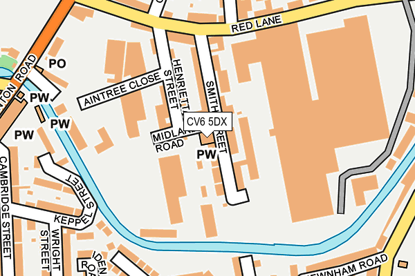 CV6 5DX map - OS OpenMap – Local (Ordnance Survey)