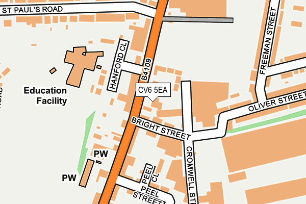 CV6 5EA map - OS OpenMap – Local (Ordnance Survey)