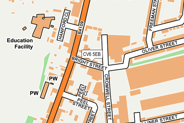 CV6 5EB map - OS OpenMap – Local (Ordnance Survey)