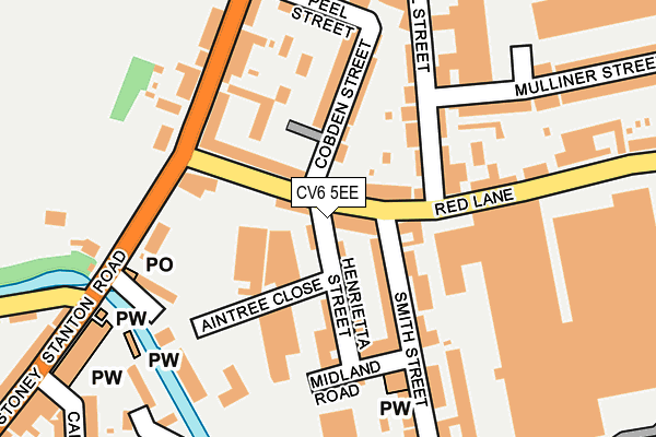 CV6 5EE map - OS OpenMap – Local (Ordnance Survey)