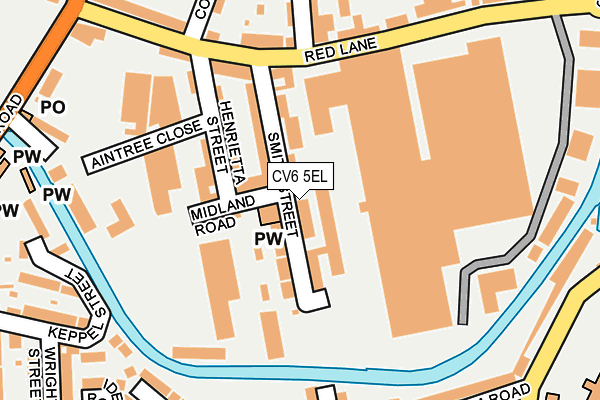 CV6 5EL map - OS OpenMap – Local (Ordnance Survey)