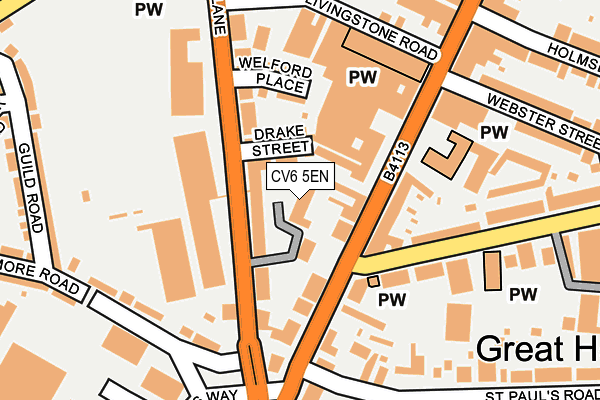 CV6 5EN map - OS OpenMap – Local (Ordnance Survey)