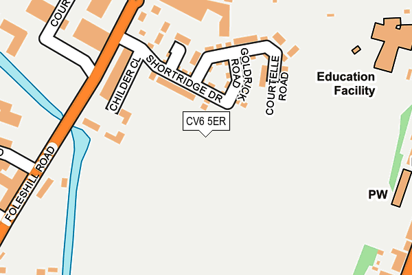 CV6 5ER map - OS OpenMap – Local (Ordnance Survey)