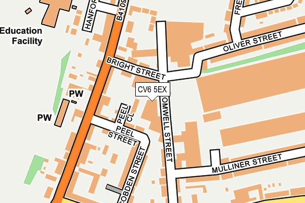 CV6 5EX map - OS OpenMap – Local (Ordnance Survey)