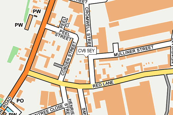 CV6 5EY map - OS OpenMap – Local (Ordnance Survey)