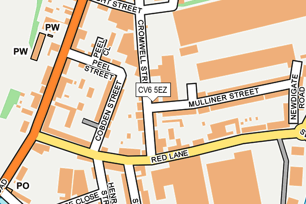 CV6 5EZ map - OS OpenMap – Local (Ordnance Survey)