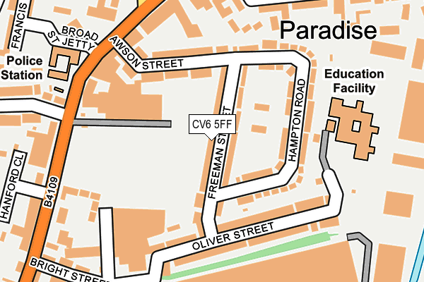 CV6 5FF map - OS OpenMap – Local (Ordnance Survey)