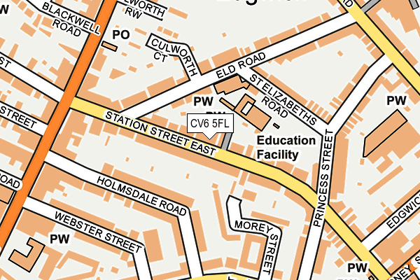 CV6 5FL map - OS OpenMap – Local (Ordnance Survey)