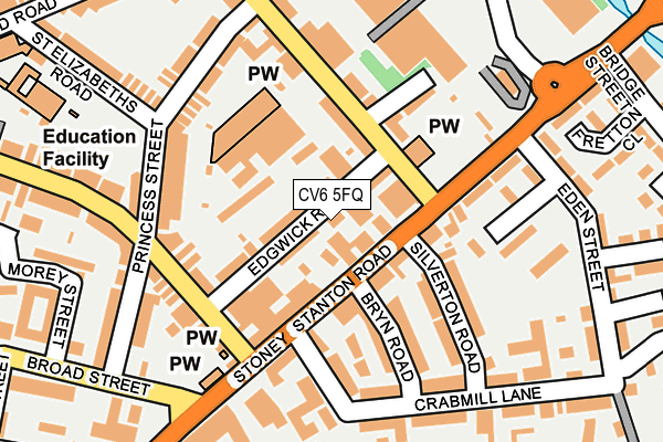 CV6 5FQ map - OS OpenMap – Local (Ordnance Survey)