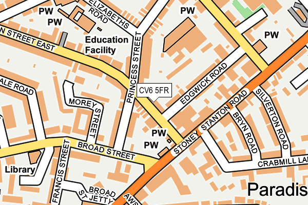 CV6 5FR map - OS OpenMap – Local (Ordnance Survey)