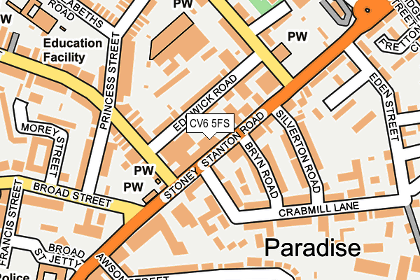 CV6 5FS map - OS OpenMap – Local (Ordnance Survey)