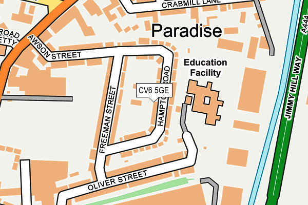 CV6 5GE map - OS OpenMap – Local (Ordnance Survey)