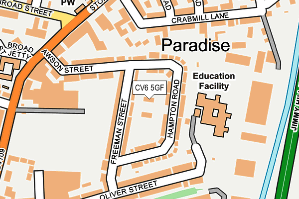 CV6 5GF map - OS OpenMap – Local (Ordnance Survey)