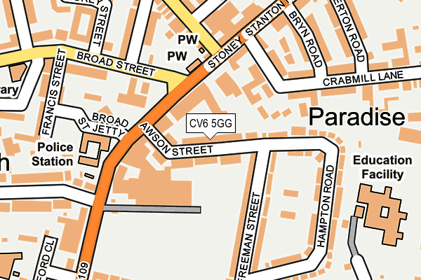 CV6 5GG map - OS OpenMap – Local (Ordnance Survey)