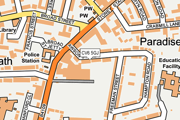 CV6 5GJ map - OS OpenMap – Local (Ordnance Survey)