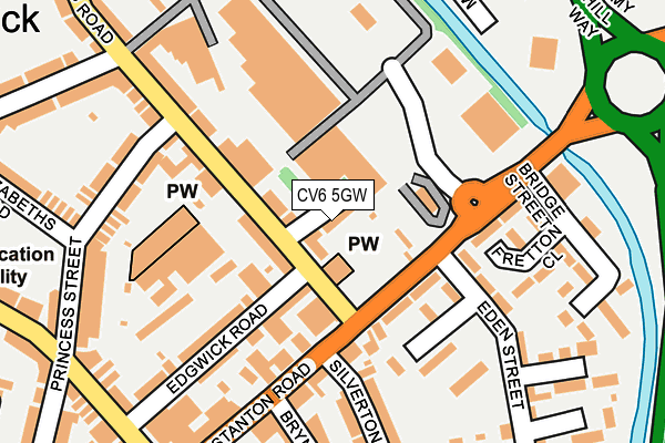 CV6 5GW map - OS OpenMap – Local (Ordnance Survey)