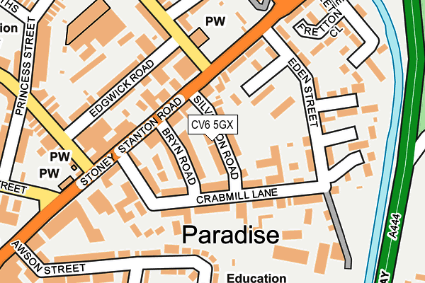 CV6 5GX map - OS OpenMap – Local (Ordnance Survey)