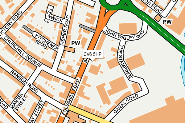 CV6 5HP map - OS OpenMap – Local (Ordnance Survey)