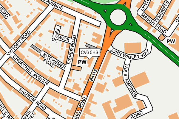 CV6 5HS map - OS OpenMap – Local (Ordnance Survey)