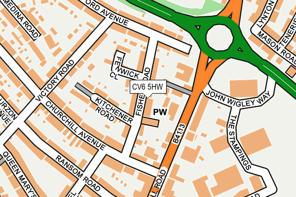 CV6 5HW map - OS OpenMap – Local (Ordnance Survey)