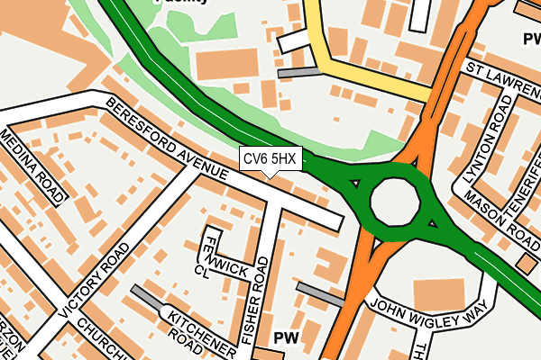 CV6 5HX map - OS OpenMap – Local (Ordnance Survey)