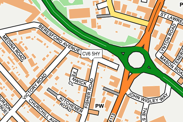 CV6 5HY map - OS OpenMap – Local (Ordnance Survey)
